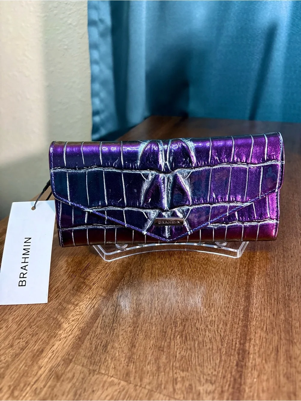 Brahmin NWT Melinda & Veronica - Heroic Purple Kingstone - Shimmer Color Shift - Picture 10 of 17